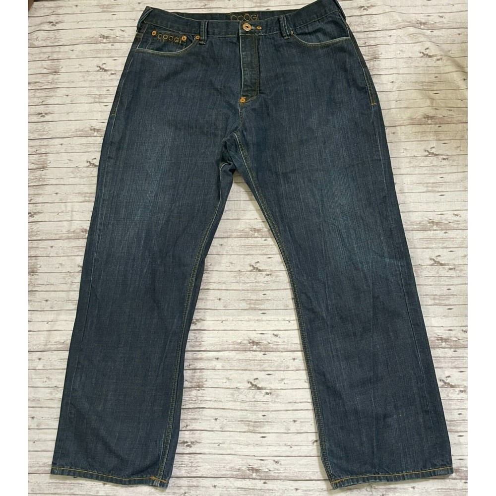 Coogi Mens Embroidered AUSTRALIA 1969 Logo Straight Hip Hop Jeans Sz 42x35 (32)